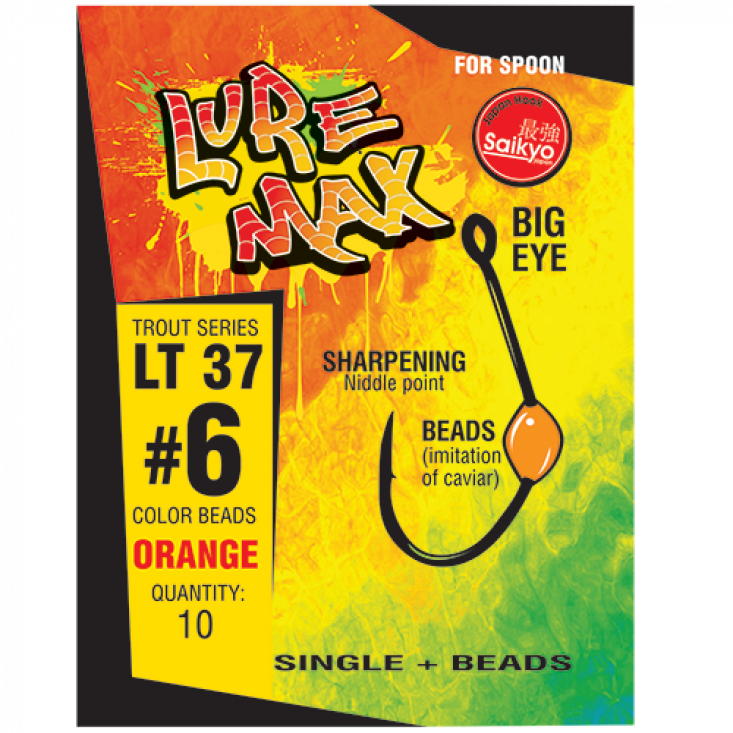 Крючки LureMax Trout LT37  #4 Lemon (10шт)