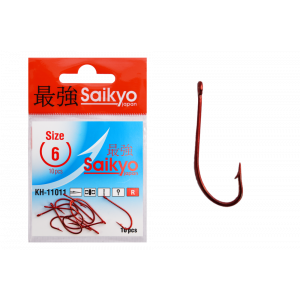 Крючки Saikyo KH-11011 O'Shaughnessy Red № 6 (10шт) Крючки Saikyo KH-11011 O'Shaughnessy Red № 6 (10шт)